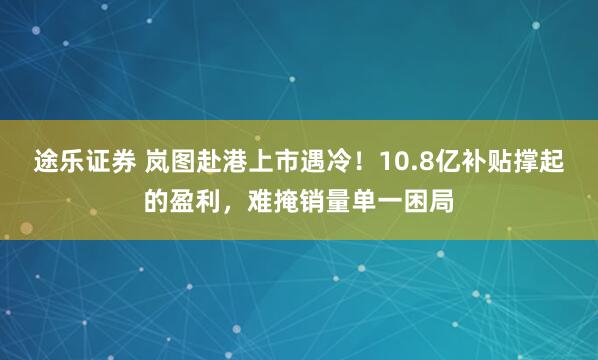 途乐证券 岚图赴港上市遇冷！10.8亿补贴撑起的盈利，难掩销量单一困局